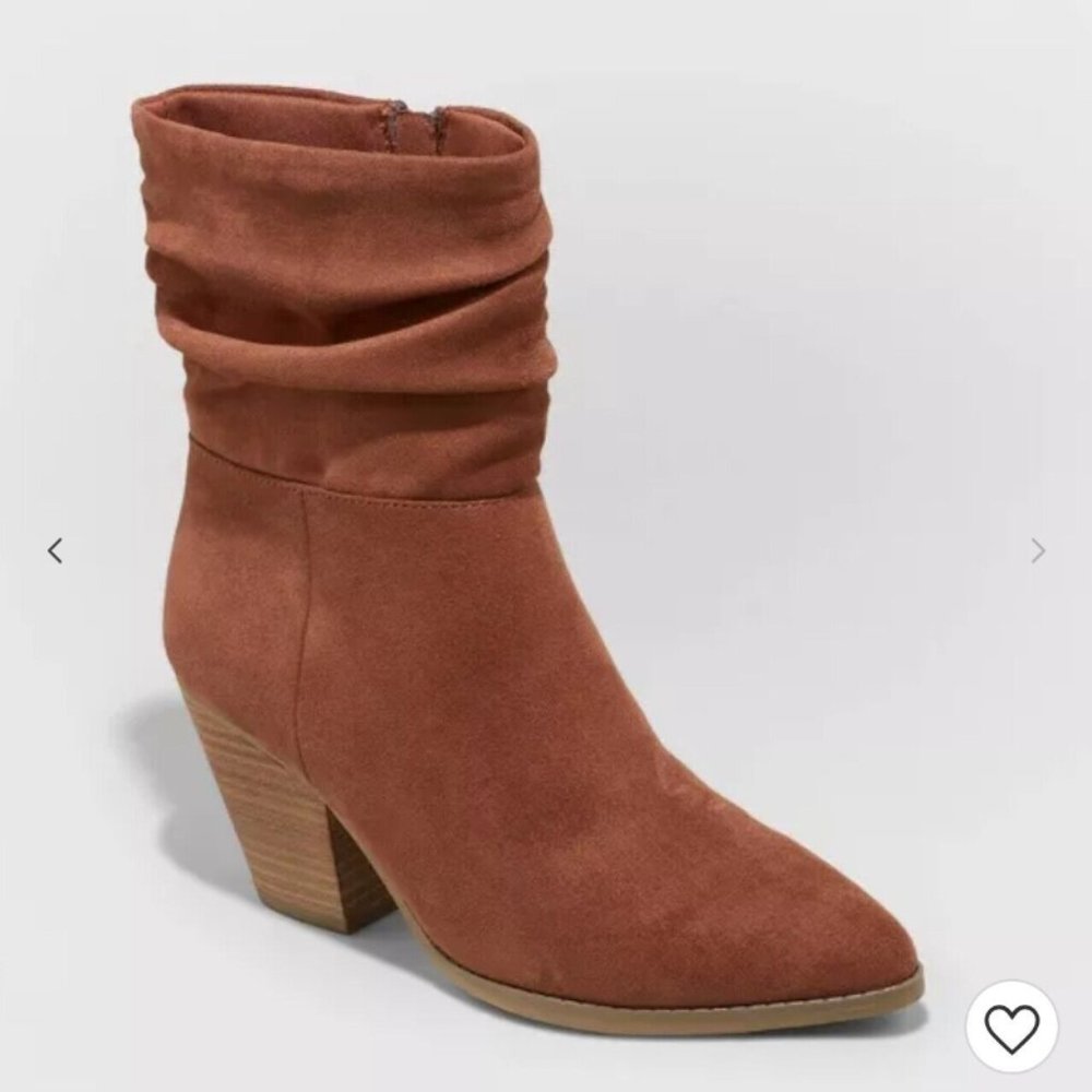 Women's Cianna Heeled Slouch Bootie Cognac Universal Thread 11 New With Tags